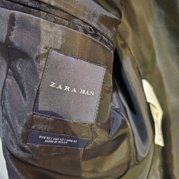 Zara Man Black Faux Jacquard Tuxedo-style Jacket - Picture 9 of 10